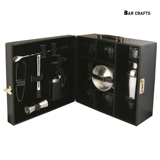 Leather Bar Briefcase With Ice Bucket