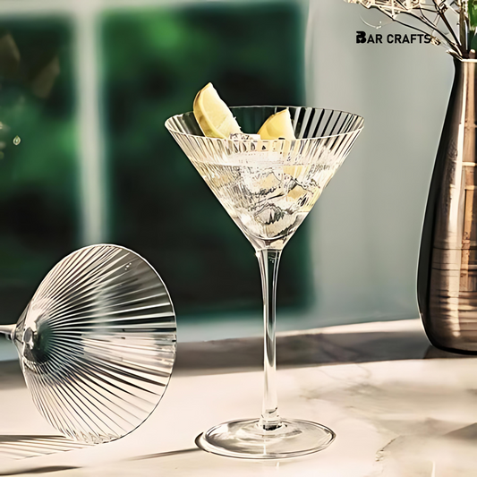 Ribbed Martini Glass (Pack Of 2)